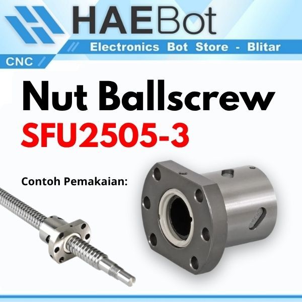 Set Ballscrew SFU2505 25mm Gerak 5mm