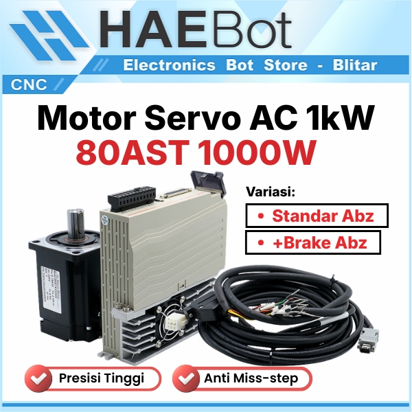 Motor Servo AC 1000W 1kW 220V AST Brake